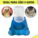 2 Comedouro/Bebedouro Dupla Função Dispenser Dosador 1 kg Ração/1,5 Litros Água Cães E Gatos