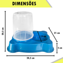2 Comedouro/Bebedouro Dupla Função Dispenser Dosador 1 kg Ração/1,5 Litros Água Cães E Gatos