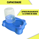2 Comedouro/Bebedouro Dupla Função Dispenser Dosador 1 kg Ração/1,5 Litros Água Cães E Gatos