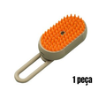 Escova Elétrica 3 em 1 para Cães e Gatos | Vapor, Massagem e Remoção de Pelos