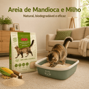 Areia Higiênica Natural Biodegradável de Grãos Finos de Milho e Mandioca para Gatos Kadi 8 kg